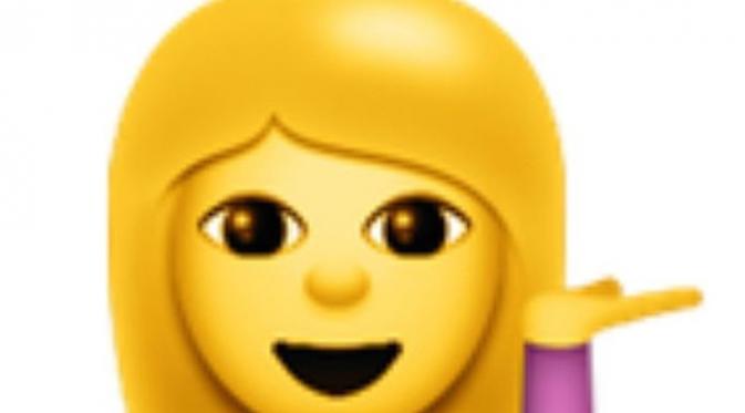 Emoji ini artinya adalah hendak menepukkan tangan ke tangan orang lain (Mirror)