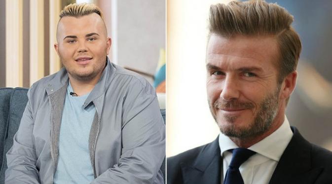 Jack Jonson (kiri) rela menggelontorkan dana ratusan juta rupiah agar mirip dengan David Beckham (kanan). (Marca).