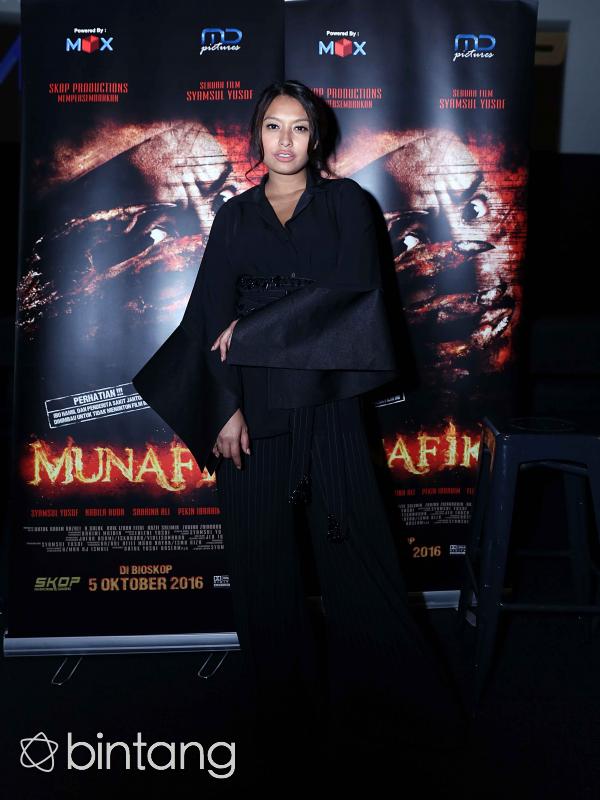 Nabila Huda menghadiri preskon film Munafik (Nurwahyunan/bintang.com)
