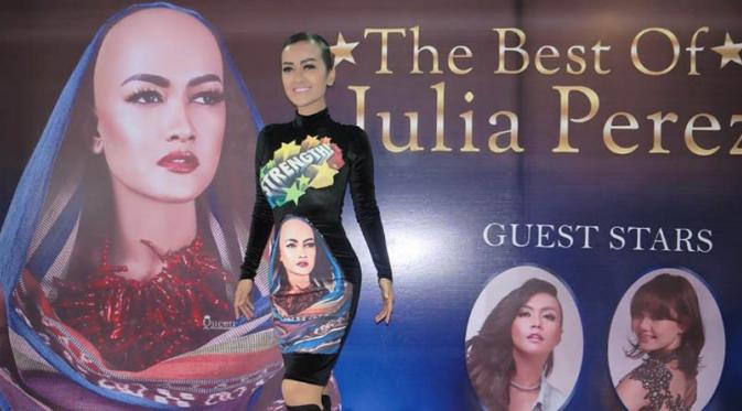 Julia Perez alias Jupe dalam acara launching album The Best of Julia Perez. (Instagram)