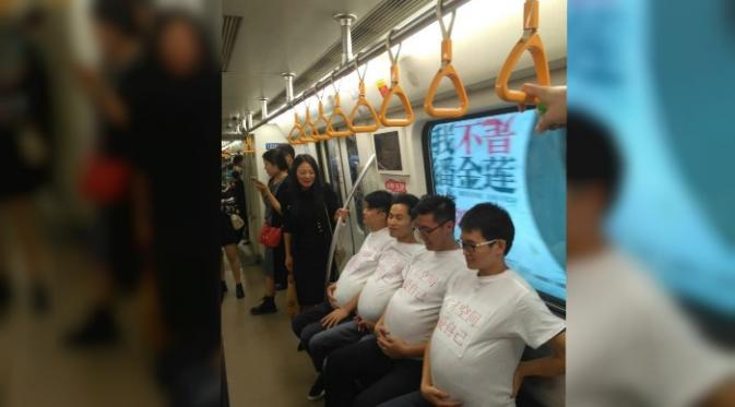 Menurut scol.com.cn, para calon ayah ini juga ingin dunia sedikit bersikap lebih baik pada istri-istri mereka dan wanita hamil pada umumnya. (Shanghaiist.com)