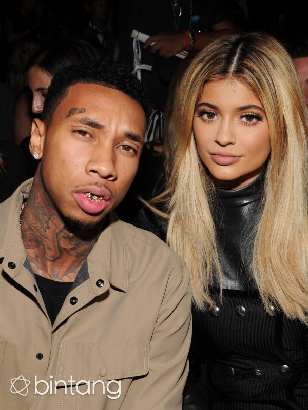 Tyga dan Kylie Jenner merayakan ulang tahun King Cairo. (AFP/Bintang.com)