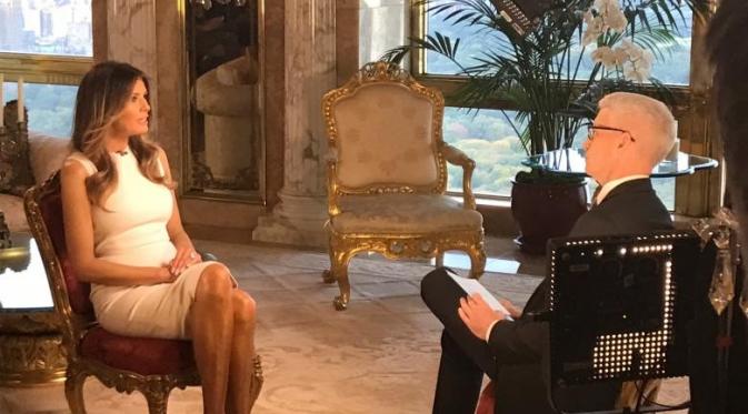 Melania Trump tampil dalam sebuah wawancara. Ia menolak semua tuduhan yang disangkakan kepada sang suami, Donald Trump (Reuters)