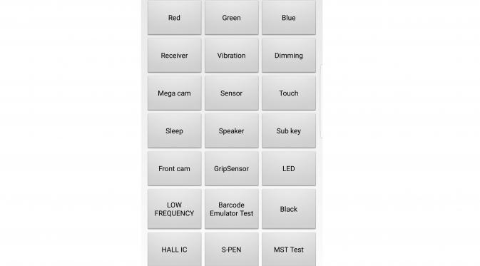 Pengetesan smartphone Samsung Galaxy menggunakan kode rahasia (Sumber: Mashable)