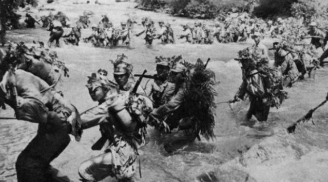 Pasukan Kekaisaran Jepang di pulau Ramree pada Perang Dunia II. (Sumber Spydersden)