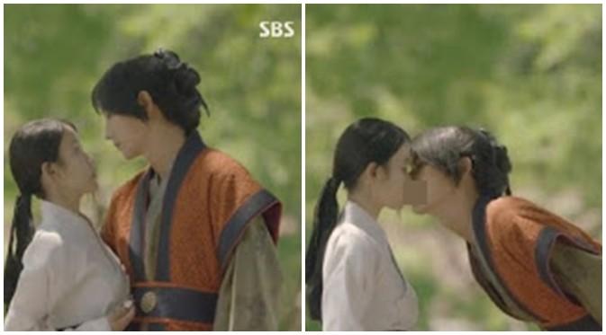 Adegan ciuman IU di Scarlet Heart. (via SBS)