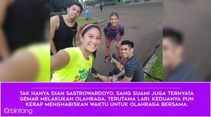  Gaya Energik Dian Sastrowardoyo Saat Olahraga. (Desain: Nurman Abdul Hakim/Bintang.com)