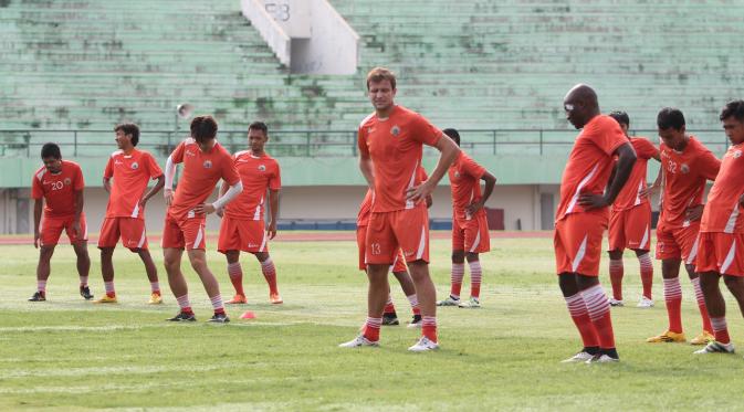 Persija saat menggelar latihan jelang menghadapi Persib Bandung (Liputan6.com/Fajar Abrori)