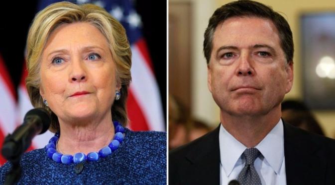 Hillary Clinton dan Direktur FBI James Comey (Reuters)