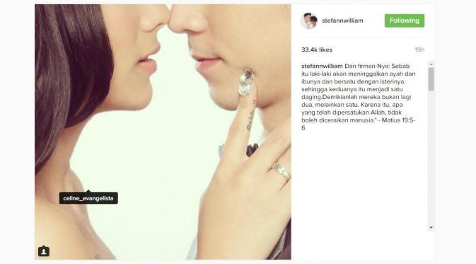 Foto prewedding Celine Evangelista dan Stefan William [foto: instagram]