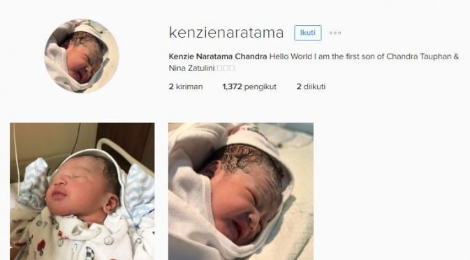 Akun Instagram anak Nina Zatulini dan Chandra Tauphan (Instagram/@kenzienaratama)