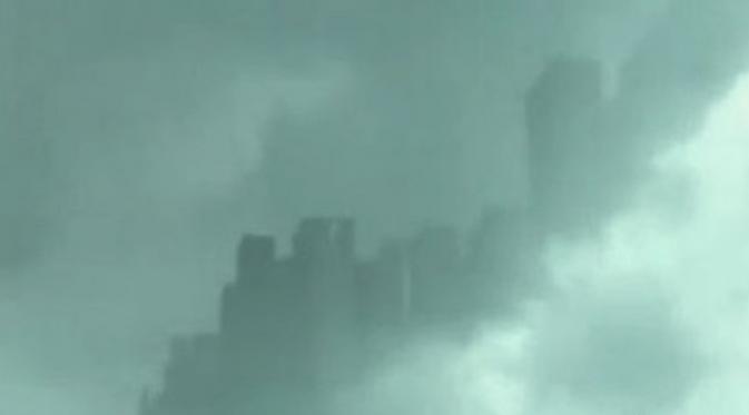 Kota di atas awan yang terbentuk di langit China (vidio.com)