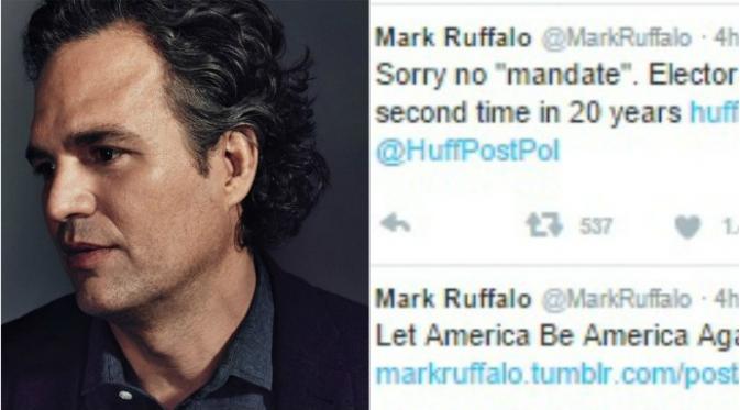 Mark Ruffalo (Sumber @MarkRuffalo)