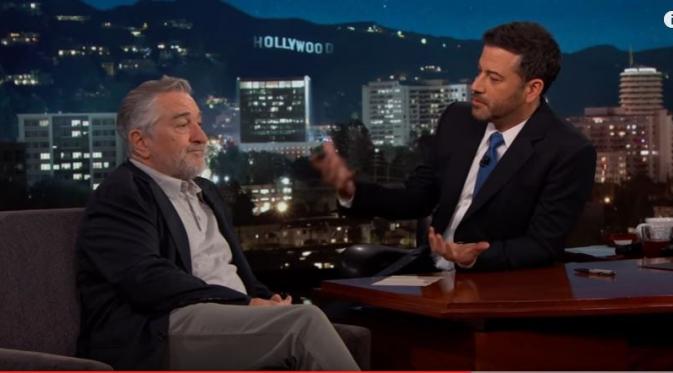 Robert De Niro berbicara tentang kemenangan Donald Trump di acara Jimmy Kimmel Live pada 2016 silam.