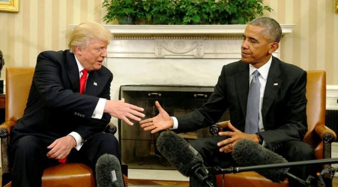 Donald Trump bertemu Presiden Barack Obama di Gedung Putih (Reuters)