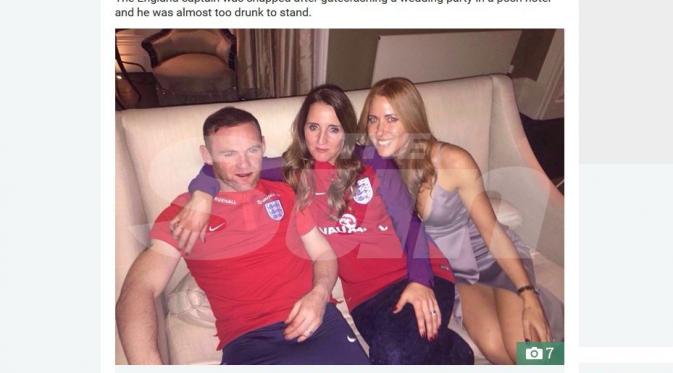 Wayne Rooney mabuk-mabukan bersama dua wanita (The Sun)