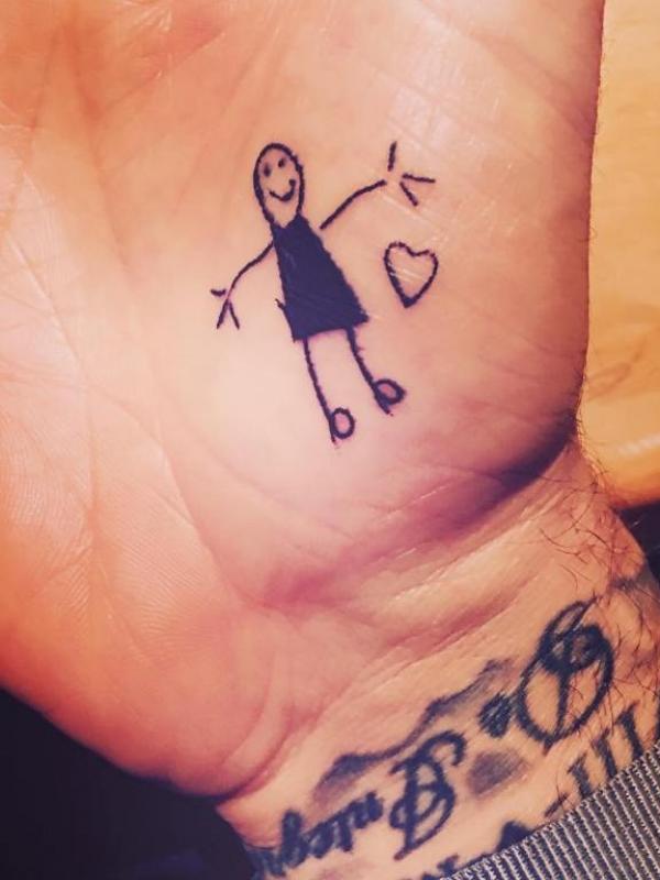 David Beckham dan tato Harper Beckham, [instagram]