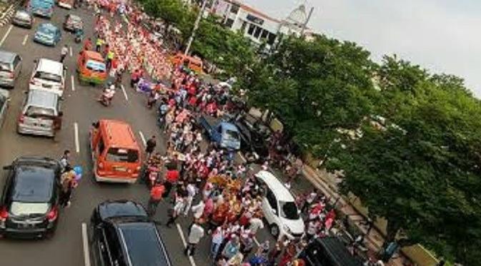 Kirab Budaya Pancasila berlangsung meriah di Semarang (Liputan6.com / Edhie Prayitno - Felek Wahyu)