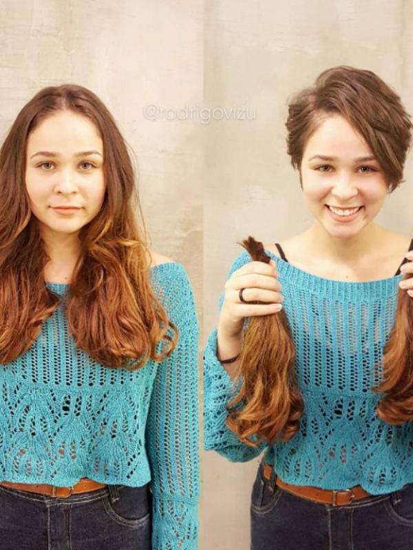 Dengan mengubah gaya rambut, maka penampilan kamu juga akan beda lho. Ini buktinya~ (via: Brightside.me)