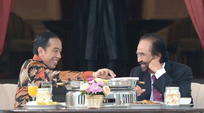 jokowi mengundang Ketua Umum Partai Nasdem Surya Paloh sarapan di Istana Merdeka (Setpres/Biro Pers)