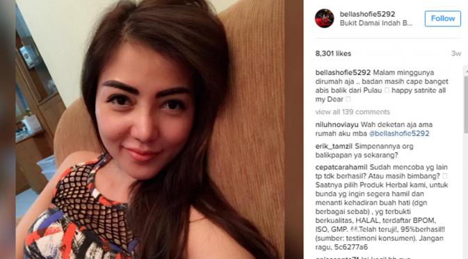 Postingan Bella Shofie yang diyakini Irene berada di rumah Daniel Rigan. (Instagram/@bellashofie5292)