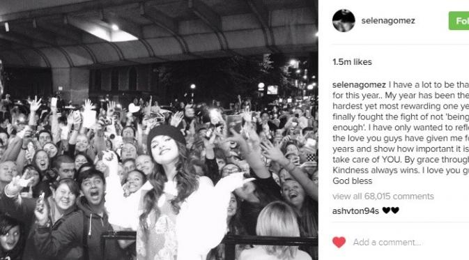 Selena Gomez kembali ke Instagram. (Instagram/selenagomez)