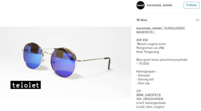 Mau tampil kece dengan kacamata dengan harga terjangkau? Intip saja di sini. (via: Instagram/@kacamata_telolet)