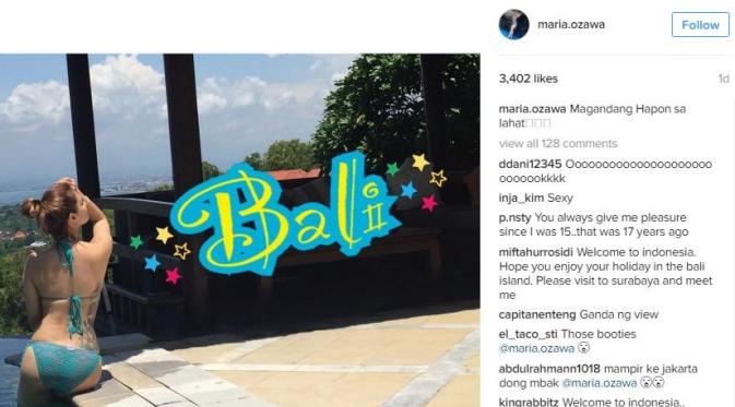 Maria Ozawa tiba di Bali (Instagram/@maria.ozawa)