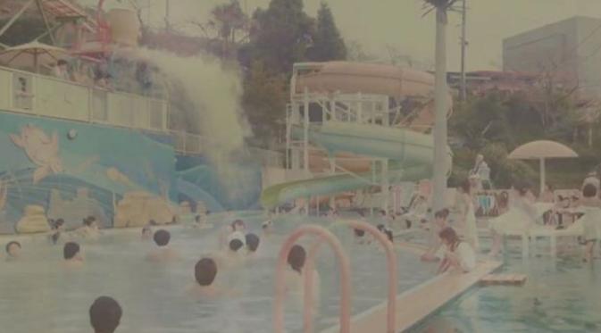 Wisata spa sambil naik rollercoaster di Spa-Musement di Beppu City, Japan