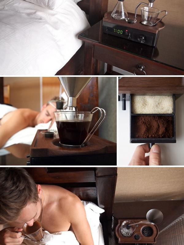 Alarm yang bisa jadi mesin kopi otomatis. (Via: boredpanda.com)
