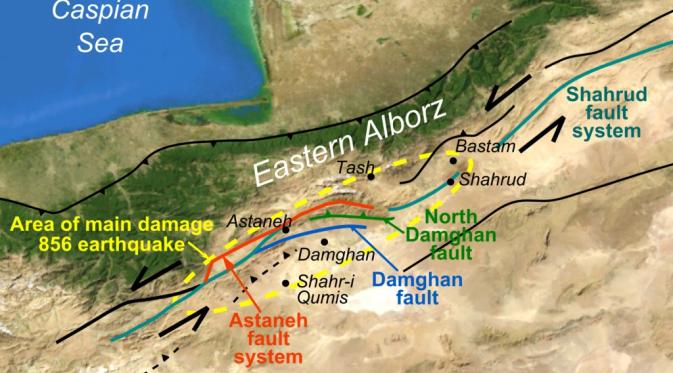 Area gempa Damghan, Iran, 22 Desember 856 (Wikipedia)