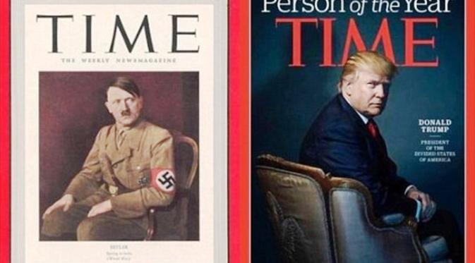 Foto Donald Trump di sampul Majalah Time mirip pose Hitler? (Time)