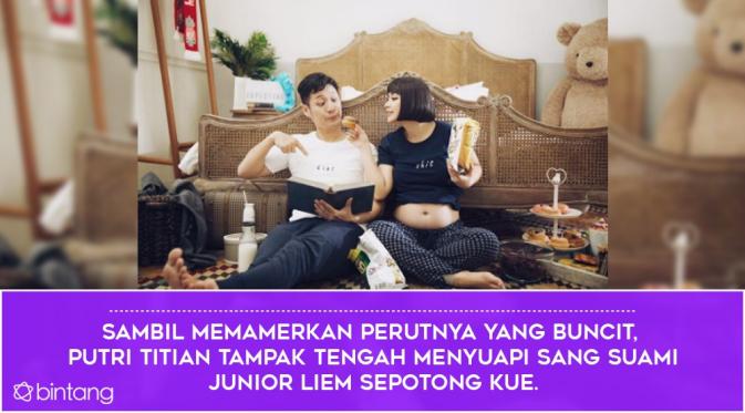 Gaya Putri Titian Menanti Kelahiran Buah Hati. (Foto: Instagram/@putrititian, Desain: Nurman Abdul Hakim/Bintang.com)