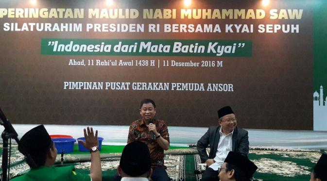 Menteri Energi dan Sumber Daya Mineral Ignasius Jonan, Minggu (11/12) berdialog dengan jajaran pengurus Gerakan Pemuda Ansor dari berbagai daerah di Jakarta.