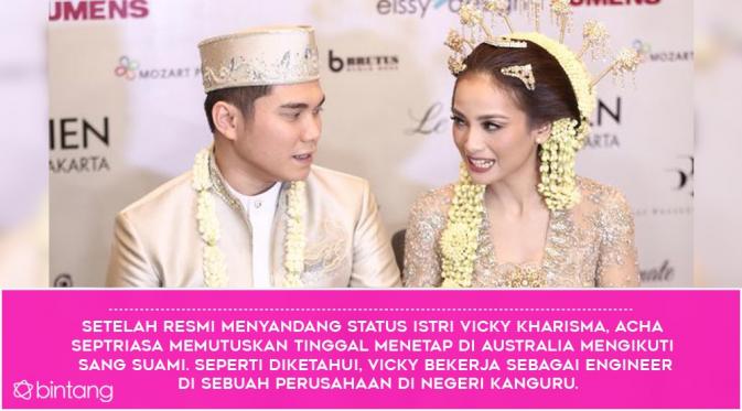 Kebahagiaan Acha Septriasa Dipersunting Vicky Kharisma (Foto: Galih W. Satria, Desain: Nurman Abdul Hakim/Bintang.com)