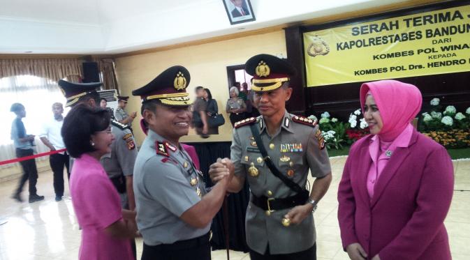 Kombes Hendro Pandowo menggantikan Kombes Winarto sebagai Kapolrestabes Bandung. (Liputan6.com/Aditya Prakasa)‎