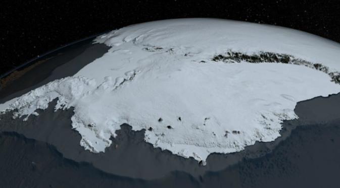 Foto Kutub Selatan oleh Operation Ice Bridge. (Sumber NASA)