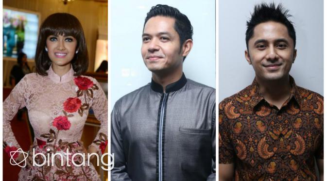 Dude Harlino, Julia Perez dan Hengky Kurniawan dukung Timnas Indonesia. (Bintang Pictures)