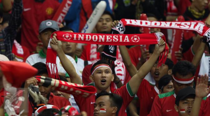 Antusiasme suporter Indonesia (Liputan6.com/Helmi Fithriansyah)