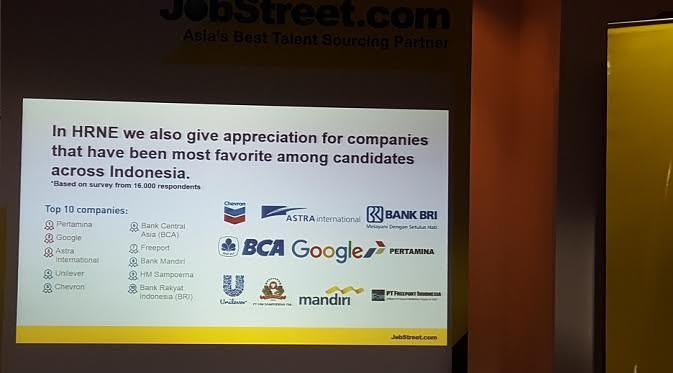 Top 10 Companies Award JobStreet.com. Liputan6.com/Dewi Widya Ningrum