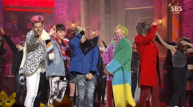 BigBang bawakan dua lagunya, Last Dance dan FXXK IT di Inkigayo.
