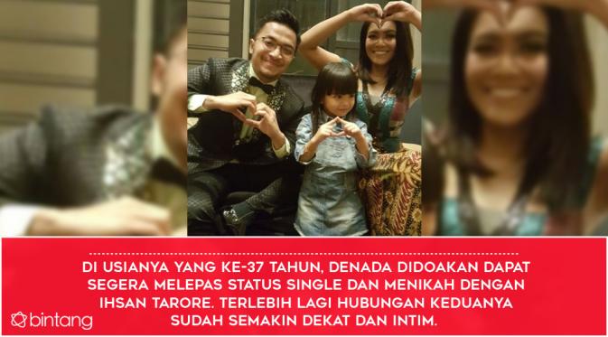 Kejutan Cinta Ihsan Tarore di Hari Ulang Tahun Denada . (Foto: Instagram/denadaindonesia, Desain: Nurman Abdul Hakim/Bintang.com)