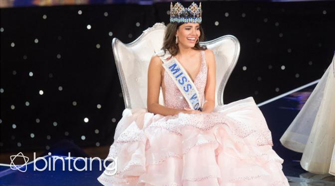 Penghelatan kontes kecantikan tingkat dunia kembali digelar pada Minggu (18/12) di MGM National Harbour, Washington D.C. Nama Stephanie Del Valle dinobatkan sebagai pemenang Miss World 2016. (AFP/Bintang.com)