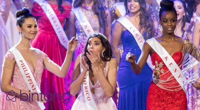 Stephanie Del Valle terkejut dirinya memenangkan gelar Miss World 2016. (AFP/Bintang.com)