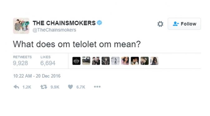 The Chainsmokers bingung dengan fenomena Om Telolet Om.