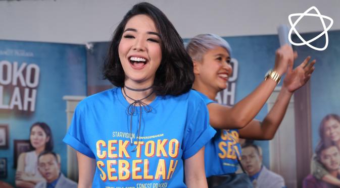 Gisel di preskon film Cek Toko Sebelah. (Deki Prayoga/Bintang.com)