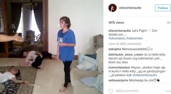 Olla Ramlan unggah video Om Telolet Om (Instagram/@ollaramlanaufar)