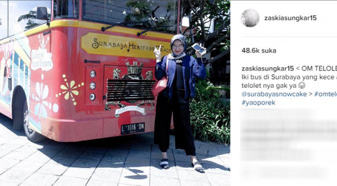 Zaskia Sungkar ikut-ikutan om telolet om (Foto:Instagram)