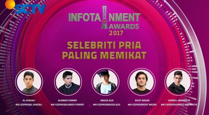 Nominasi Infotainment Awards 2017 kategori Selebriti Pria Paling Memikat