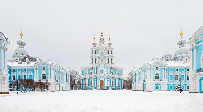 Smolny Cathedral, St. Petersburg, Rusia. (Getty)